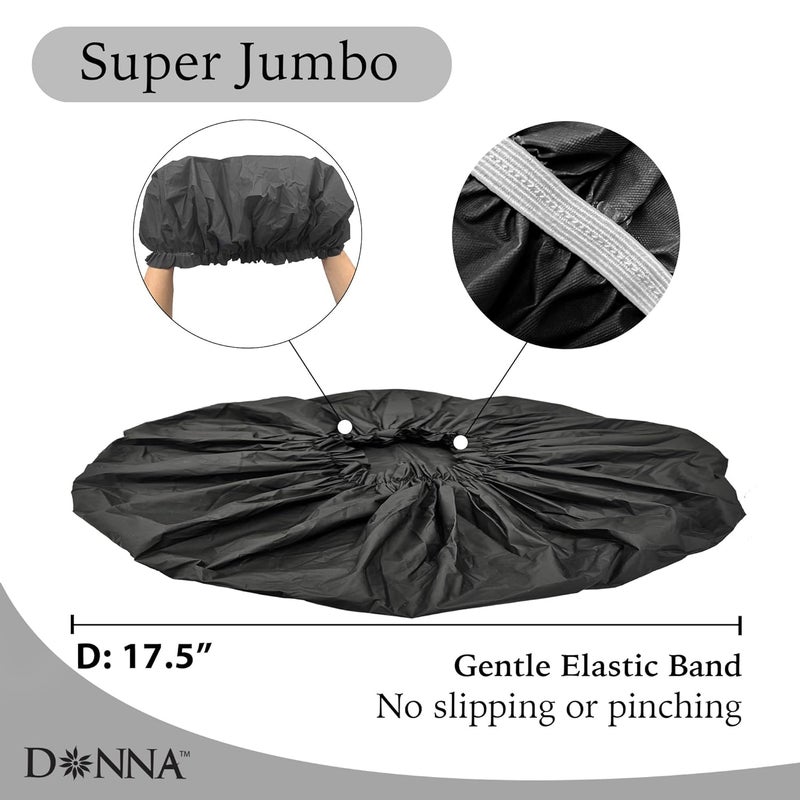 Donna Super Jumbo Shower Cap – Comfortable Elastic Band, 100% Waterproof Hair Cap for Long Hair, Braids & Thick Styles, Reusable Big Shower Cap for Women, Keeps Hair Dry & Protected, PURPLE - Image 4