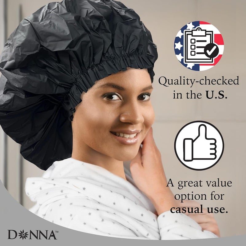 Donna Super Jumbo Shower Cap – Comfortable Elastic Band, 100% Waterproof Hair Cap for Long Hair, Braids & Thick Styles, Reusable Big Shower Cap for Women, Keeps Hair Dry & Protected, PURPLE - Image 3