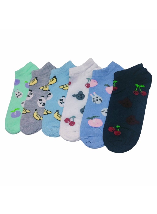 Beautiful women's socks multicolors, 6pairs