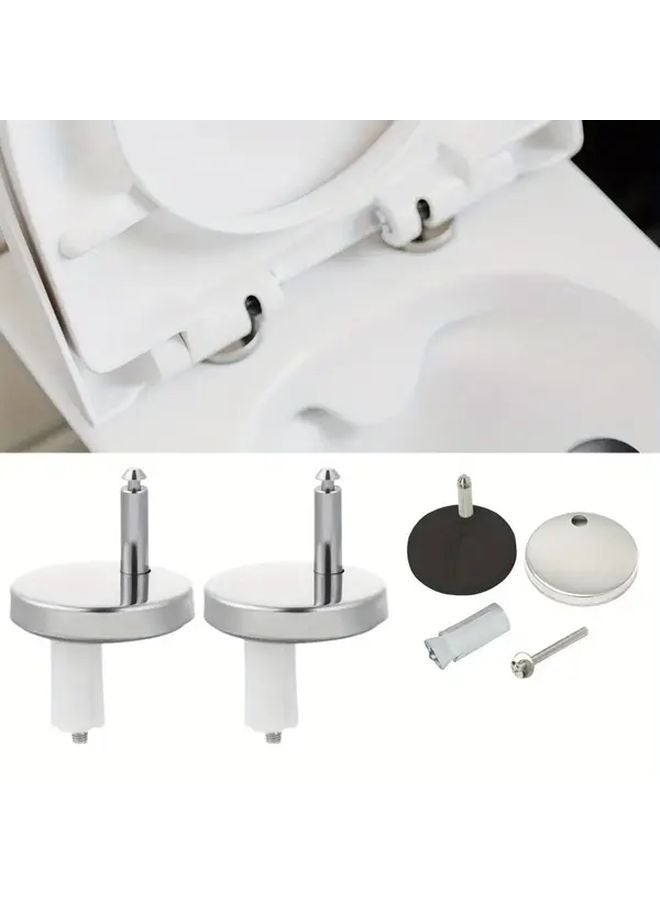 2pcs Adjustable Toilet Seat Quick Release Connecting Seat With Lid And Screws - Image 2