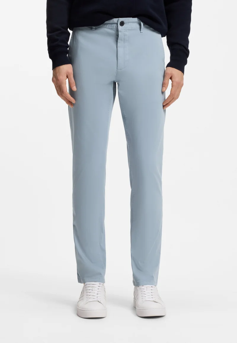 BOSS Slim-fit chinos in stretch-cotton satin