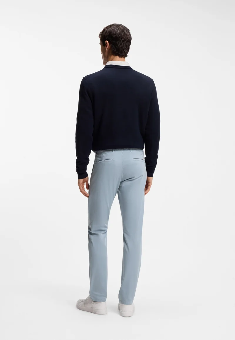 BOSS Slim-fit chinos in stretch-cotton satin