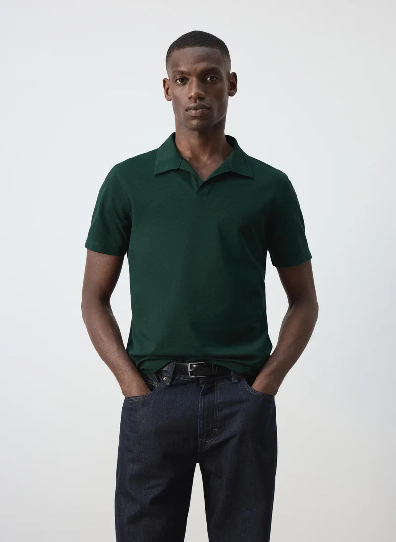 Slim Fit Cotton Blend Polo Shirt