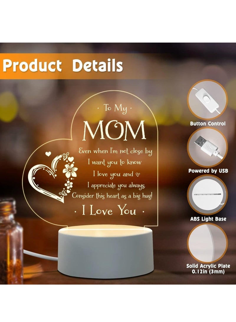 كابتن تيك Engraved Night Light for Mom - Perfect Birthday, Mother's Day, Valentine's Day Gift from Daughter or Son - Sentimental Night Lamp Present - Image 3