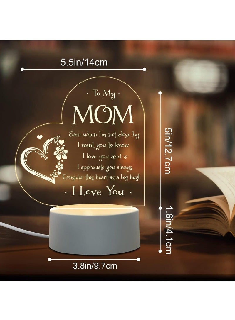 كابتن تيك Engraved Night Light for Mom - Perfect Birthday, Mother's Day, Valentine's Day Gift from Daughter or Son - Sentimental Night Lamp Present - Image 4