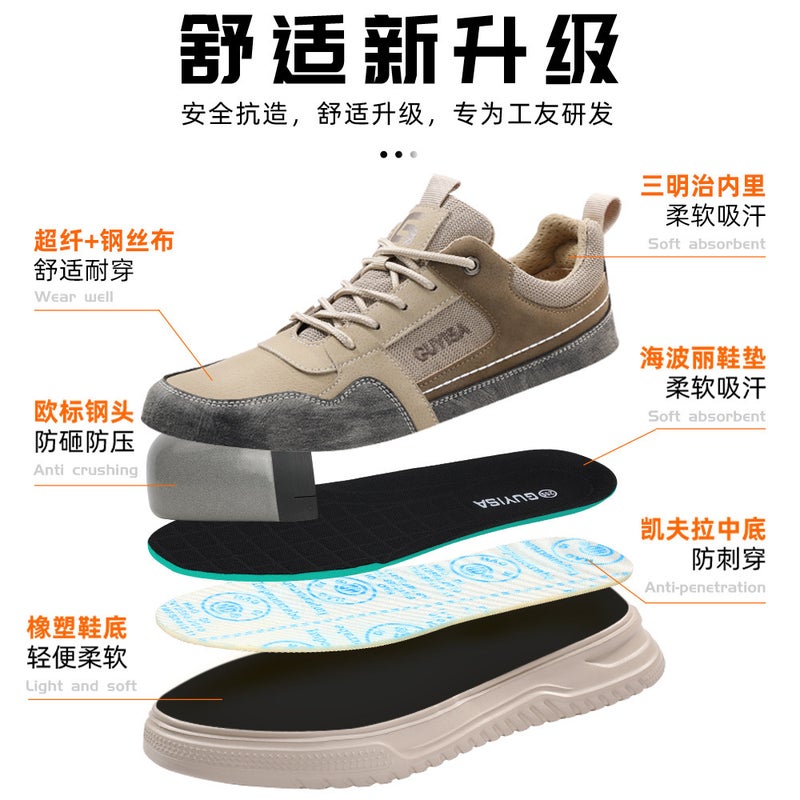 New Summer Labor Protection Shoes For Men And Women Anti-Smashing Puncture Comfortable Fashion Safety Shoes Protective Work Shoes Manufacturers - Image 4