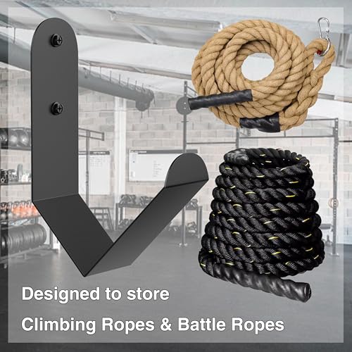 Tamisom Iron Battle Rope Storage Rack, Wall Mount, Black, 1 Count, Minimalist Style, Solid Pattern, 2.9" x7.5" x11.4", 10kg Max Weight, Home, Garage, Commercial Gym - Image 3