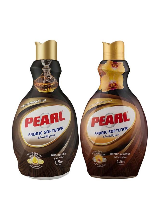 Pearl Fabric Softener Concentrate 2 x 1.5L Promo Pack Oud Deluxe & Orchid Blossom Perfume Capsules Luxury Long Lasting Fragrance 2 x 1.5L, 3 L - Image 1