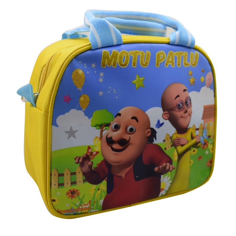 Asera Insulated Lunch Bag for Kids, Tiffin Bag for Office/College/School, Lightweight, Durable Handles, Multiple Pockets (Motu Patlu 6 Pcs) - Image 2