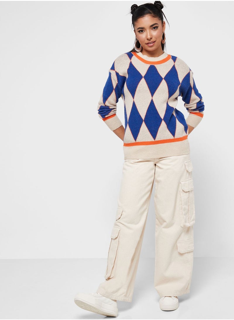 Ginger - Diamond Intarsia Sweater - Image 1