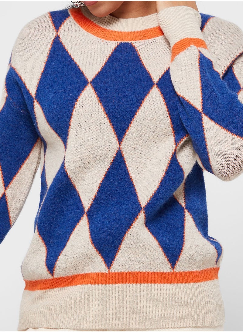 Ginger - Diamond Intarsia Sweater - Image 1