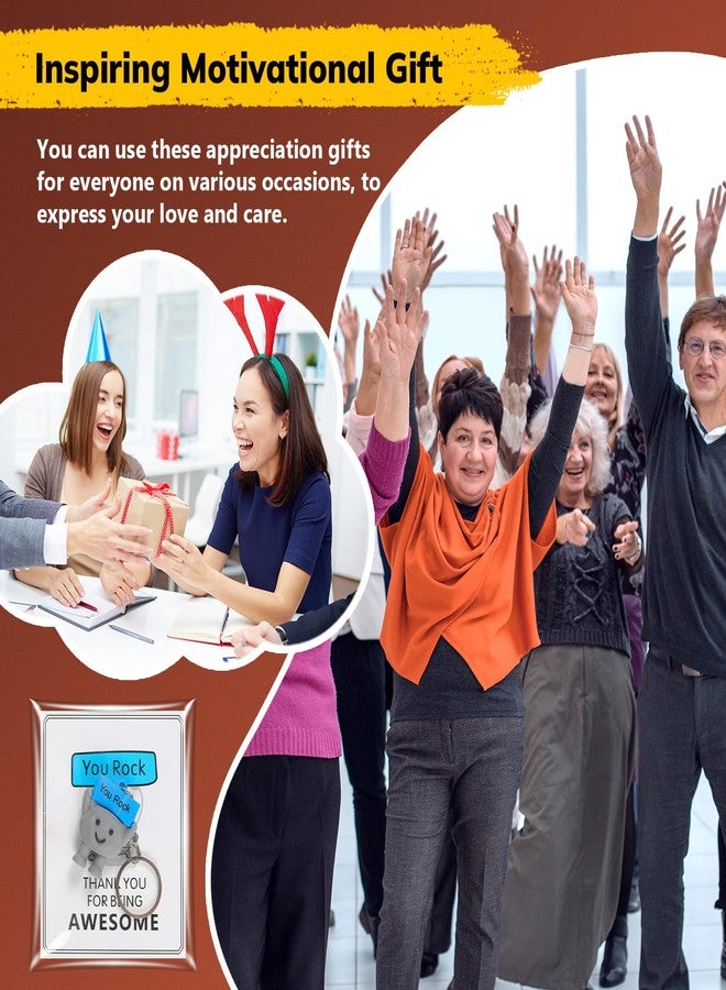 Gejoy 12 Set You Rock Positive Gifts Include 12 You Rock Mini Figurines Keychain 12 Silicone Bracelets 12 Positive Cards 12 Bags Encouragement Inspirational Miniatures Gifts for Coworker Employee Team - Image 5