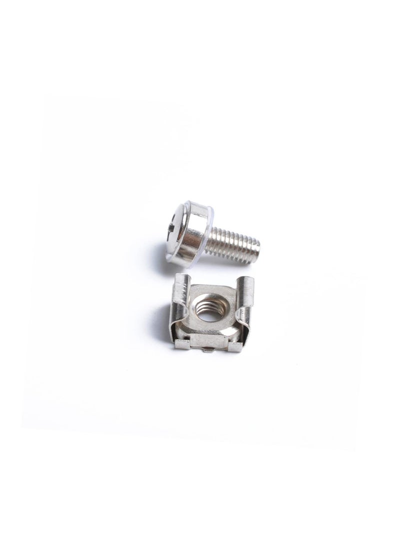 GGOOT 10pcs shelves nuts and screws cabinet screws carbon steel cabinet nuts equipment nuts and screws nylon washers t-nuts Cage Nuts and Mounting Screw m5 server frame Silver 1.6X1.1cm - Image 5