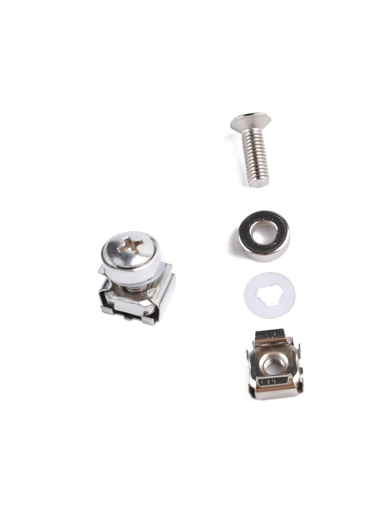 GGOOT 10pcs shelves nuts and screws cabinet screws carbon steel cabinet nuts equipment nuts and screws nylon washers t-nuts Cage Nuts and Mounting Screw m5 server frame Silver 1.6X1.1cm - Image 1
