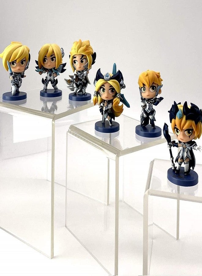 Nexat Display Risers, Acrylic Riser Display Stands, Clear Risers Display Shelf Rectangular Acrylic Risers for Decor Display, Showcase Stands for Cupcake Funko, Shoe Display Set of 3 - Image 2