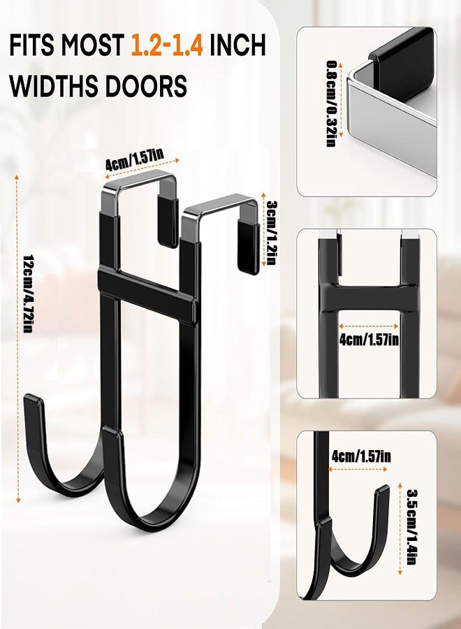 Over The Door Hook - 2 Pack Heavy Duty Dual-Hook Organizer Hanger with Non-Slip Rubber for Towels, Clothes, Hats & Bags Use in Bathroom, Bedroom, Kitchen - Image 2