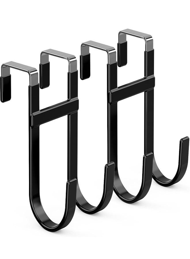 Over The Door Hook - 2 Pack Heavy Duty Dual-Hook Organizer Hanger with Non-Slip Rubber for Towels, Clothes, Hats & Bags Use in Bathroom, Bedroom, Kitchen - Image 1