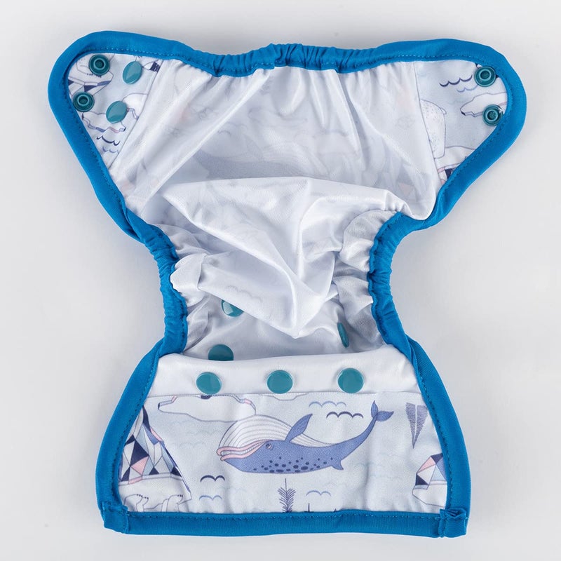 Sigzagor غطاء حفاضات الأطفال حديثي الولادة سيغزاكور 8lbs-10lbs (دب حوت) - Image 4