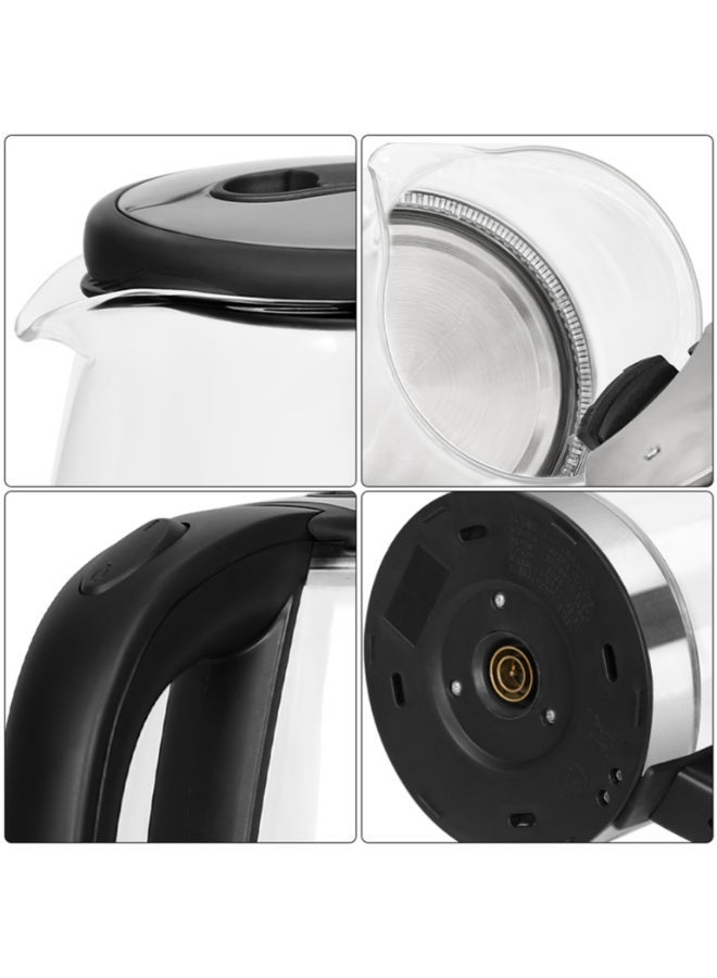 Saachi Electric Glass Kettle with LED Light, Rapid Boil System, Auto Shut-Off & Boil Dry Protection, 360° Cordless Base, Heat Resistant Handle - 1.8 L 1500 W NL-KT-7777G-BK Black - Image 5