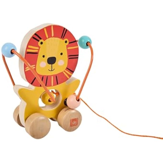 MINI LOOPING PUSH & PULL WOODEN TOY | EDUCATIONAL TODDLER TOYS| FOR LOGICCAL THINGKING AND EYE-HAND COORDINATION | LION | FOR 12M+ - Image 4