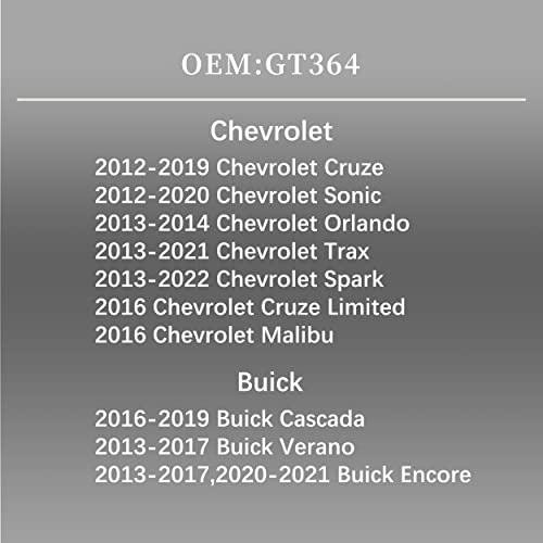 YITHSWAY Gas Cap Fuel Cap GT364 ‎95292260 for Chevrolet 2012-19 Cruze 2012-20 Sonic 2013-14 Orlando 2013-21 Trax 2013-22 Spark 2016 Cruze Limited Malibu Buick 2016-19 Cascada 13-17 Verano 2013-17 20-21 Encore - Image 2