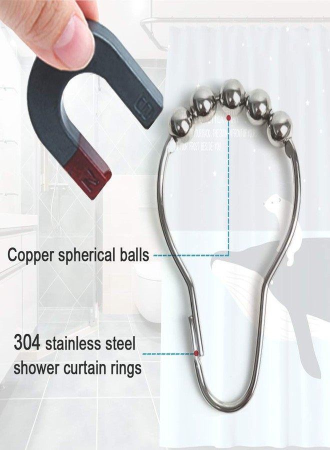 GAHEUNBB Shower Curtain Hooks Rings, 304 Stainless Steel Shower Curtain Rust Resistant Hooks for Bathroom Shower Rods Set of 12 (Brown) - Image 3
