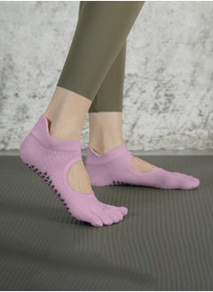 HaveDream Women's Yoga Socks, Split Finger Anti-Slip Socks Pilates Socks Five-Toe Sports Socks - Lavender Purple  - Image 5
