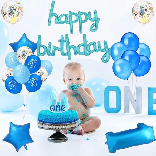 Crackles Happy Birthday Dark Blue Foil Balloons in Small Letters Lower Case for Decorations - Image 3