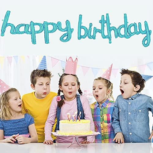 Crackles Happy Birthday Dark Blue Foil Balloons in Small Letters Lower Case for Decorations - Image 4
