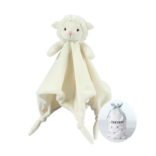 CREVENT Soft Cozy Baby Blankets for Boys Girls + Security Blanket, Set with A Gift Bag Newborn Essentials (Ivory) - Image 3