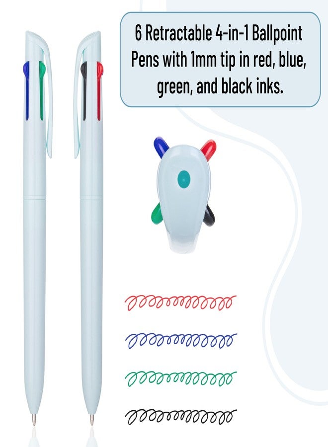 Mr. Pen- Ballpoint Multicolor Pen in One, 4-in-1, 6 Pack, Colorful Ink, Retractable Multi Color Pens All in One - Image 2