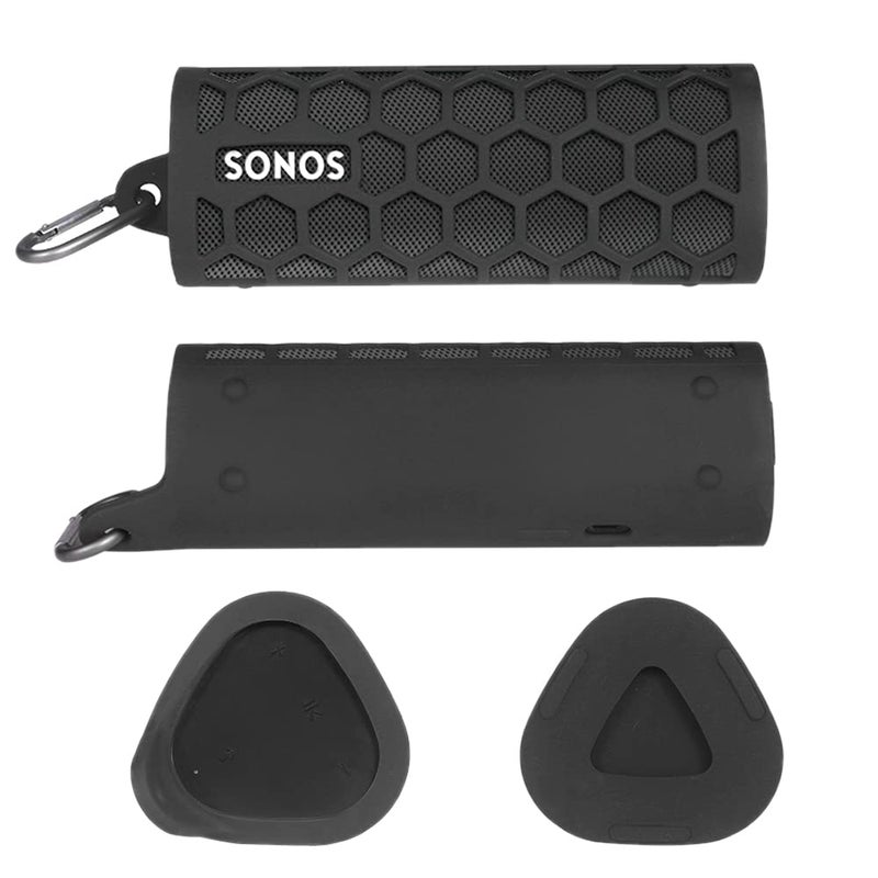 Seracle حافظة زاركل المرنة لحماية مكبر الصوت سونوس روم 2 / سونوس روم اللاسلكي المحمول بلوتوث (أسود) - Image 2