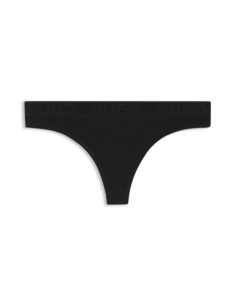 HUGO Stretch-cotton thong with logo waistband