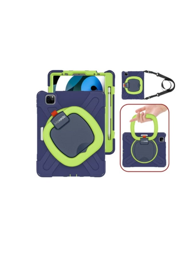 Moxedo Shockproof Rugged Protective Colorful Case with 360 Rotating Kickstand , Shoulder Strap , Pen Holder for Kids Compatible for Apple iPad Air4/Air5 10.9 / Pro 11 2018/2020/2021