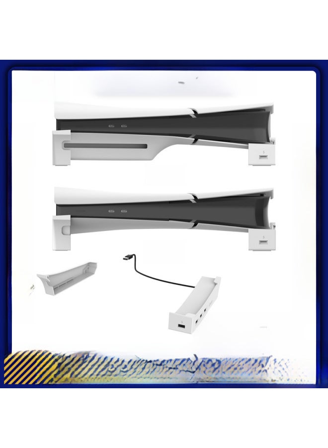 Loquat Ps5 Slim Horizontal Storage Rack P5 Slim Flat Base Stand 4 Usb Interfaces Digital Computer Game Console Accessories-Product Color:PG-P5S021 White Luminous Version - Image 2