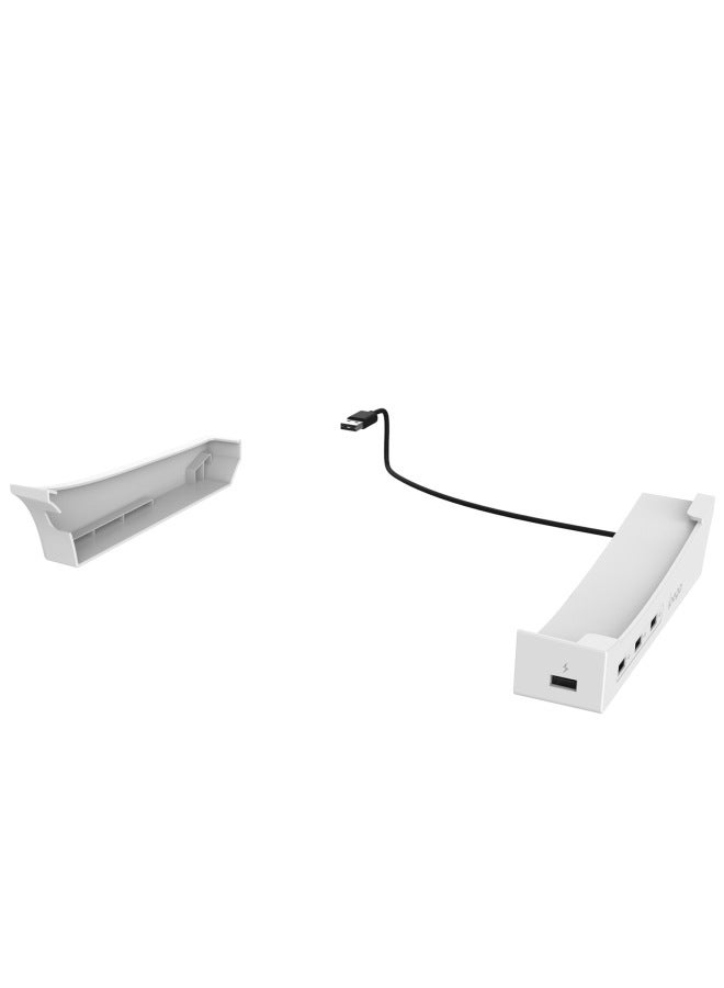 Loquat Ps5 Slim Horizontal Storage Rack P5 Slim Flat Base Stand 4 Usb Interfaces Digital Computer Game Console Accessories-Product Color:PG-P5S021 White Luminous Version - Image 4