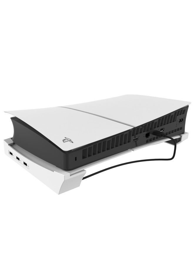 Loquat Ps5 Slim Horizontal Storage Rack P5 Slim Flat Base Stand 4 Usb Interfaces Digital Computer Game Console Accessories-Product Color:PG-P5S021 White Luminous Version - Image 5