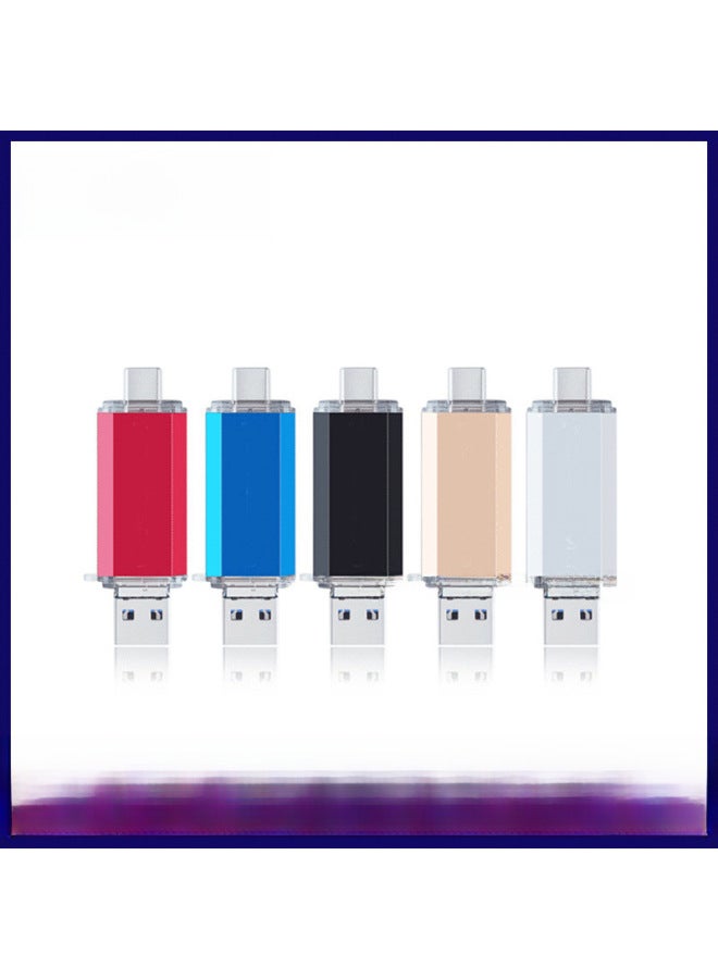 USB Flash Drive TYPE-C Android Mobile Phone Computer Three-in-one USB Flash Drive 8G16G32G Creative OTG High-speed USB Flash Drive-Color:Two In One-Capacity:128GB - Image 1