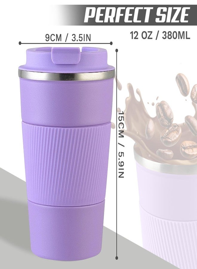 SPLMIFA Insulated travel coffee mugs leak-proof, reusable coffee cups with a lid,stainless steel vacuum thermos coffee tumblers, suitable for men and women,keep hot and cold drinks (3rd-Purple, 12OZ) - Image 4