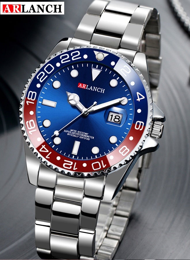ARLANCH Watches For Men Analog Mens Watch 40Mm Large Face Easy Read Stainless Steel Business Watch Luminous Classic Luxury 30M Waterproof Mens Wrist Watches - Image 1