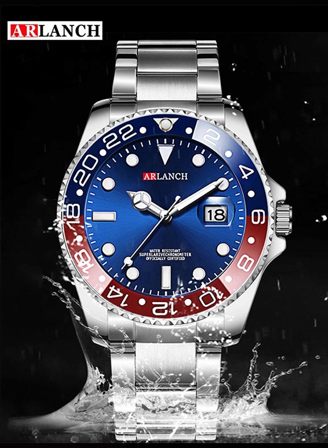 ARLANCH Watches For Men Analog Mens Watch 40Mm Large Face Easy Read Stainless Steel Business Watch Luminous Classic Luxury 30M Waterproof Mens Wrist Watches - Image 2
