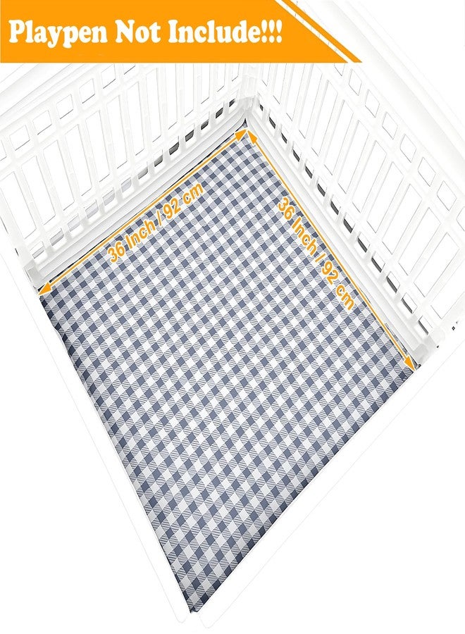 THINMUHAND Dog Playpen Bottom Pad Fits for 36 Inch 4 Panels Exercise Pet Playpen, Dog Crate Pad Puppy, Hoop and Loop Design (Note: Playpen Not Included). (BlackCheckered) - Image 2