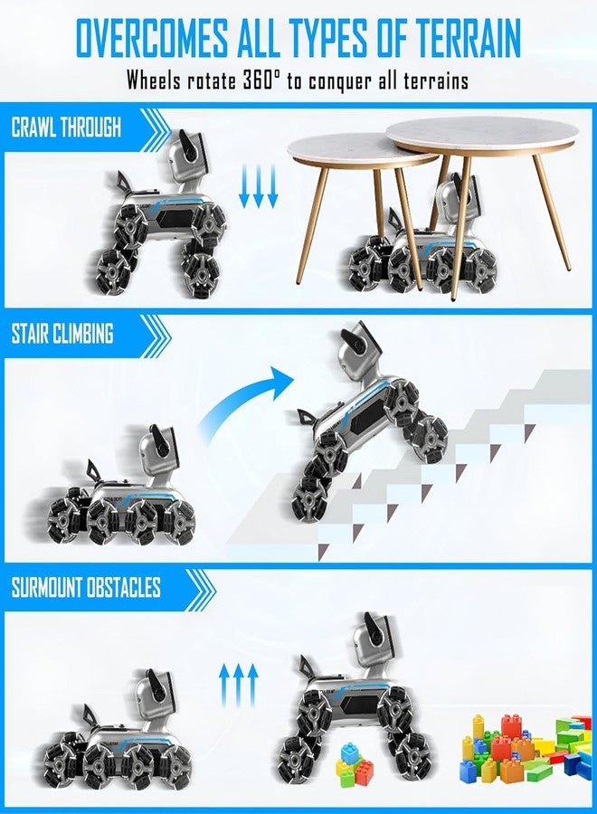 Ramokdu Robot Dog 8-Wheel RC Stunt Car | Gesture Control Intelligent Deformation Car | Hand Induction Remote Control Mechanical Dog Toy for Kids | 360° Stunts & Eight-Wheel Drive, Multi - Image 4