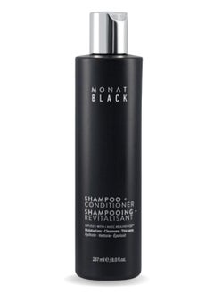 monat MONAT Black Shampoo + Conditioner - Mens Shampoo and Conditioner 2 in 1 Black Hair Care. A 2-in-1 Shampoo Conditioner Formulated for Optimal Hair Health In One Step. - Net Wt. 237 ml / 8.0 fl. oz.  - Image 1