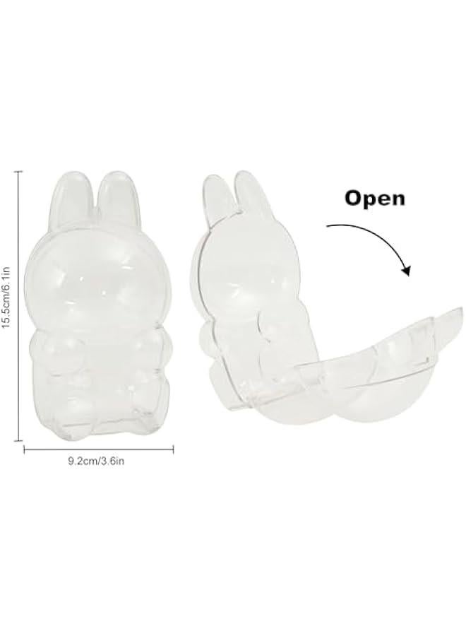 Arabest 2pcs Protective for LABUBU Case, Clear Figure Display Bag with Keychain, Plastic Protective Cover, Storage Transparent (Doll Not Include, Two Style Sitting)  - Image 5
