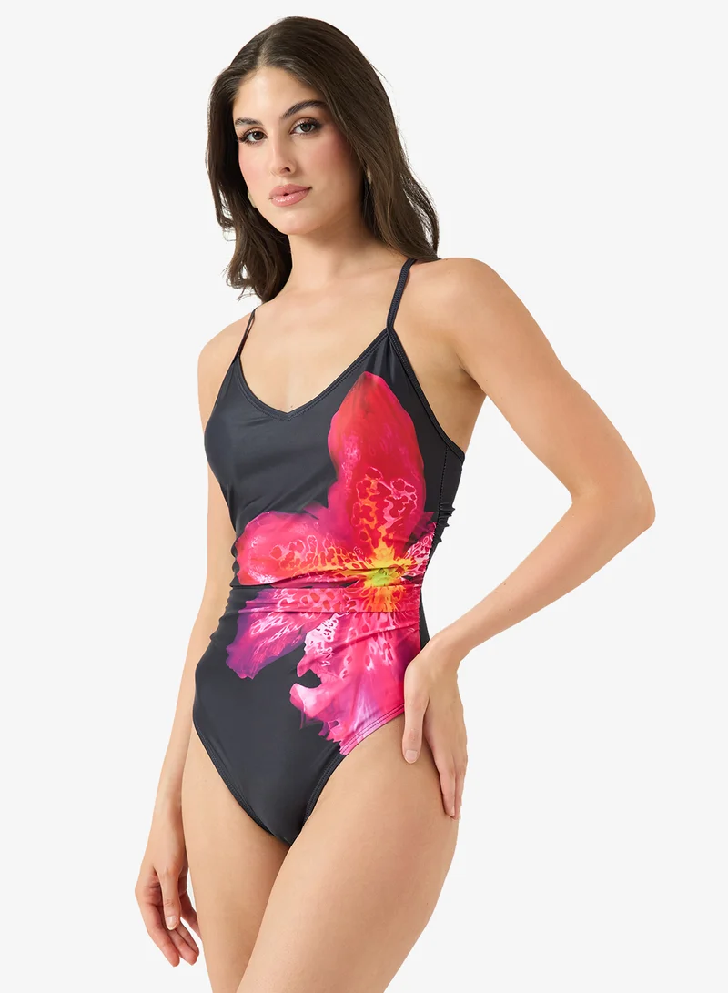 Ginger Strappy Floral Swimsuit