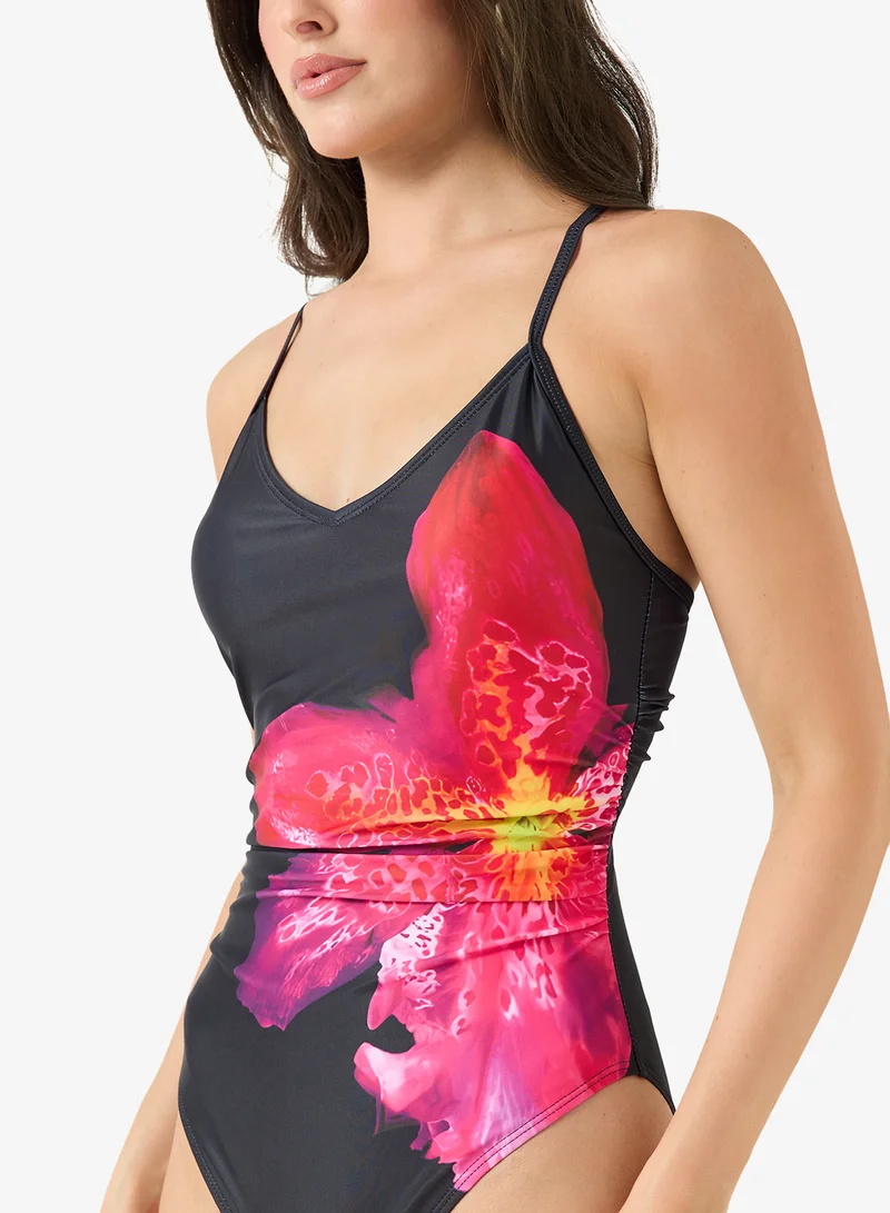Ginger Strappy Floral Swimsuit