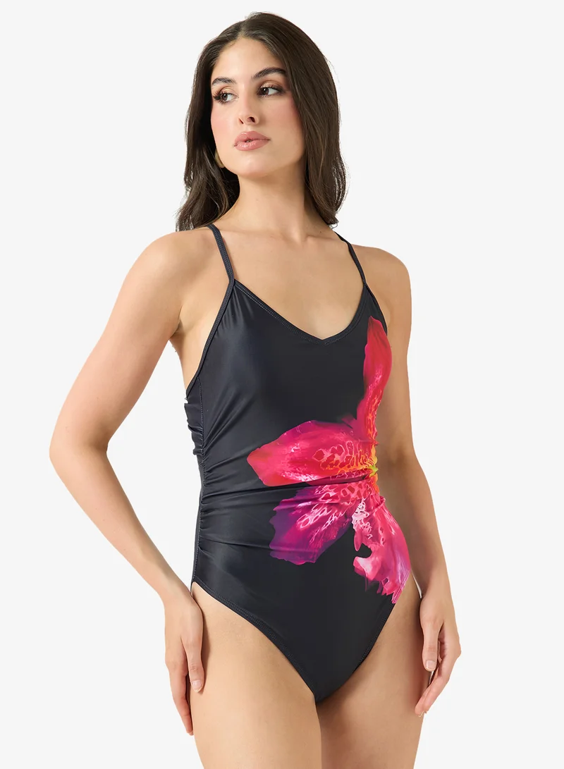 Ginger Strappy Floral Swimsuit