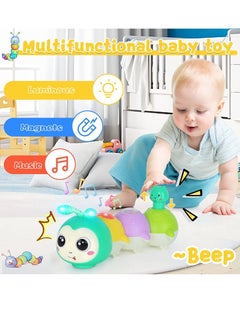 HaHaHai Baby Music Toys Crawling Caterpillar Tummy Time Toy with Magnetic Suction Music Light up  - Image 3