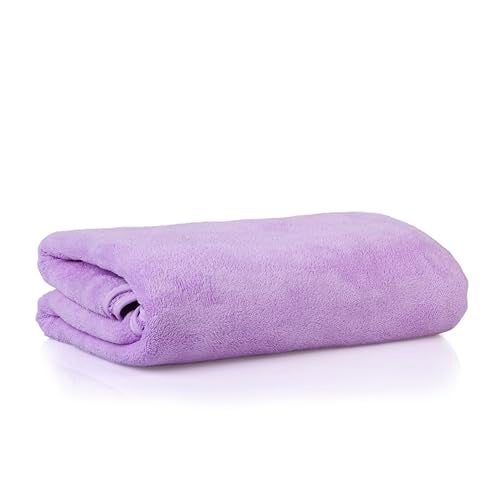 Glivary Microfiber 300 Tc Towels For Bath-Soft Towel With Hook Quick Dry Super Absorbent-Bath Towel For Men And Women(70 X 140 Cm) (Purple/Blue) - Image 2